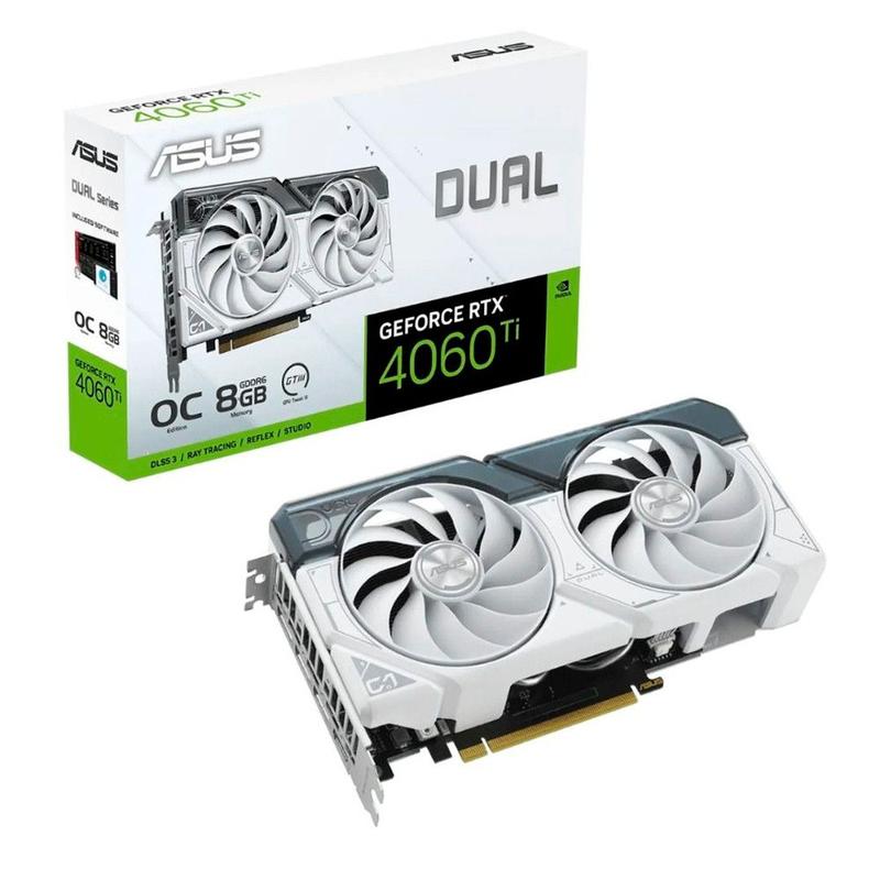 Placa de Vídeo Asus GeForce RTX 4060 TI Dual White OC 8G GDDR6 128